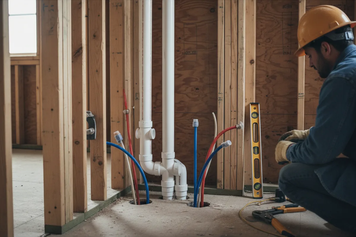 Drain and supply rough-in during Toilet Repair and Installation in Dunnigan